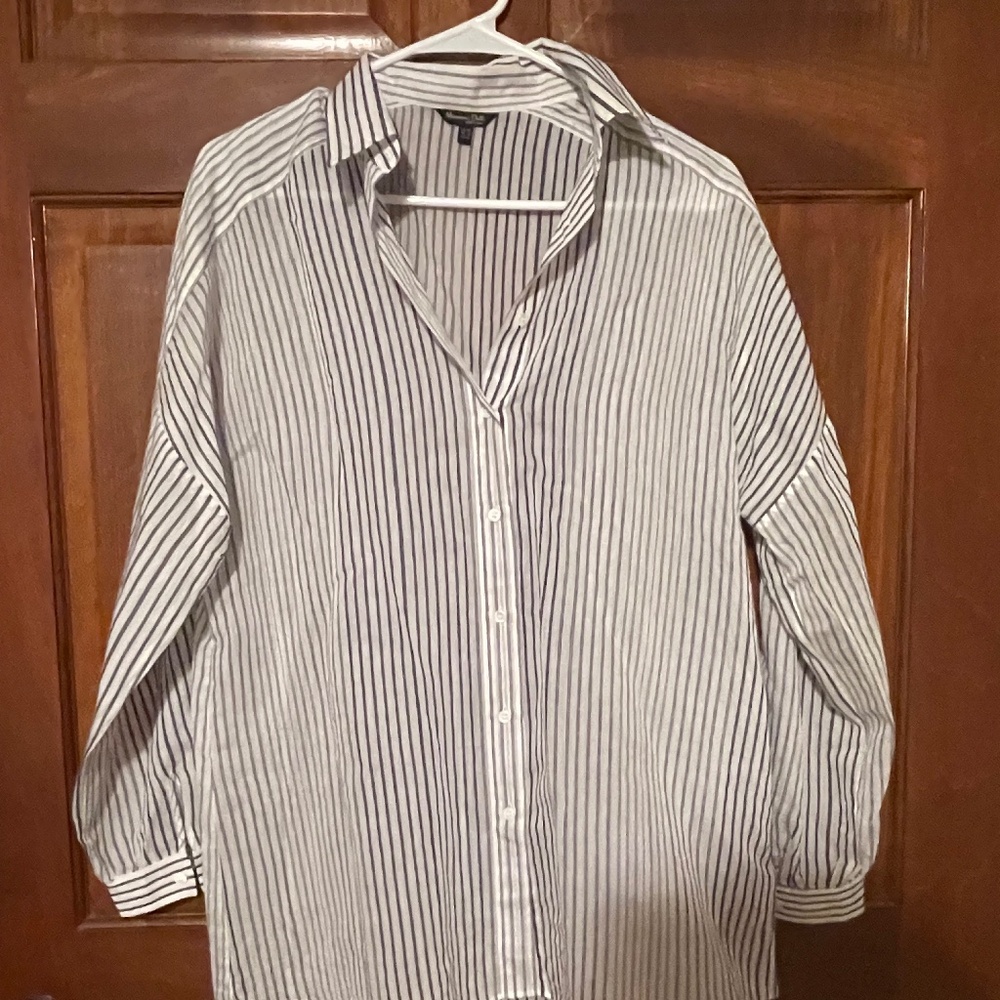 Massimo Dutti lightweight oversized Pin striped Shirt M